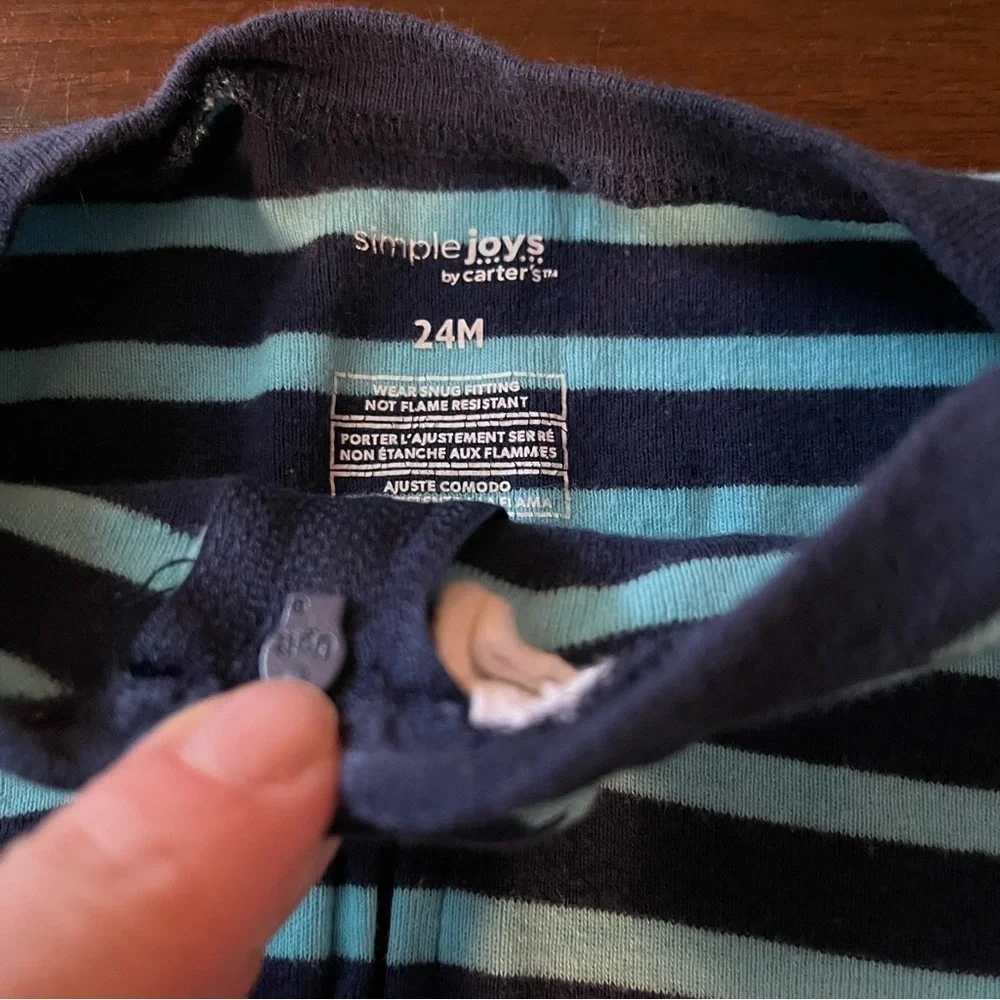 Carters: Simple Joys. | Stripped Zip Up Footie Sleeper with Crab | 24 mo